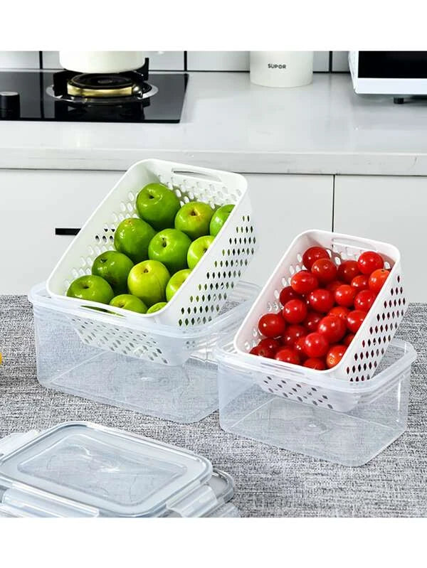 Plastic Food Storage with Drain Basket