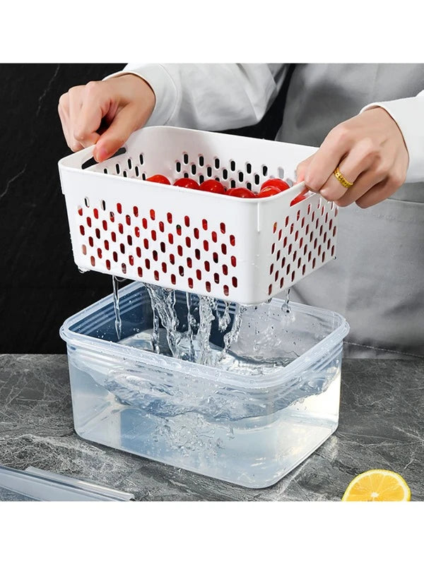 Plastic Food Storage with Drain Basket