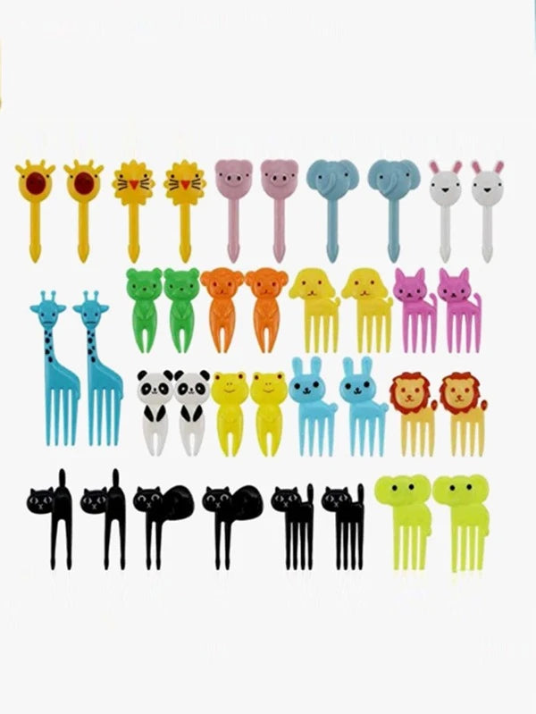 10pcs Cartoon Mini Fruit, Lunch Fork For Kids