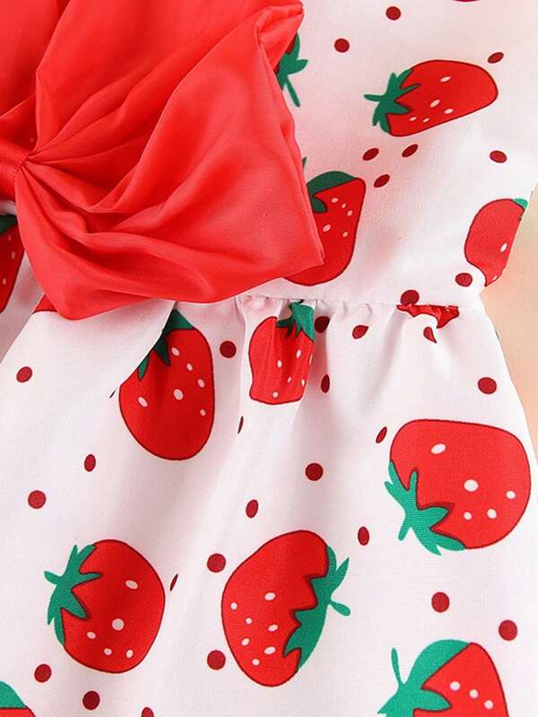 Pet Dress Strawberry Bow