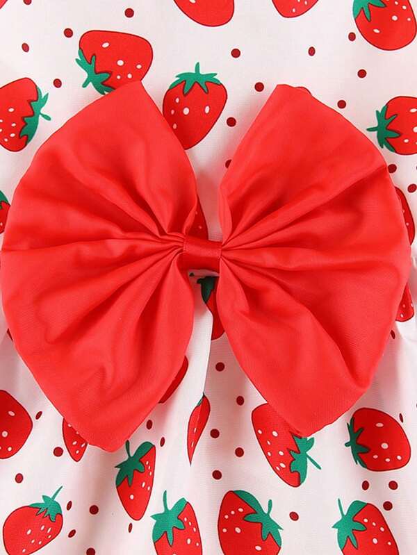 Pet Dress Strawberry Bow