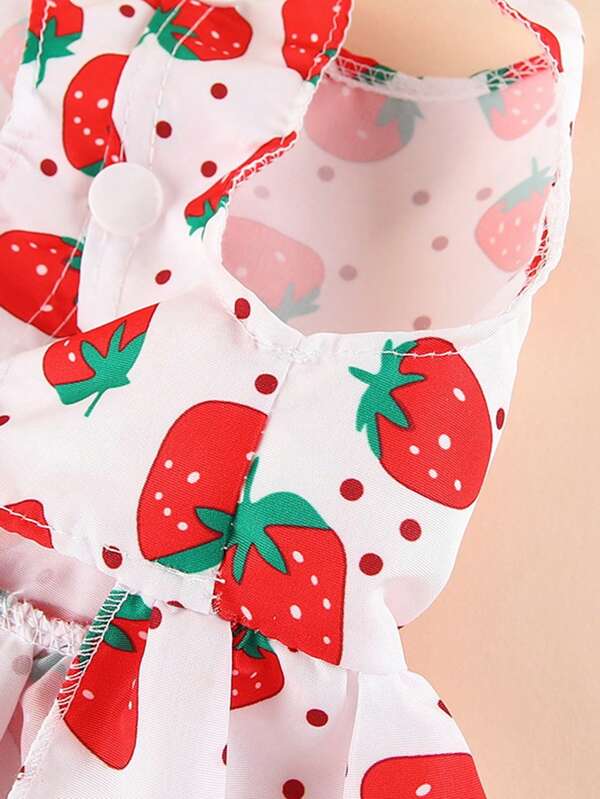 Pet Dress Strawberry Bow