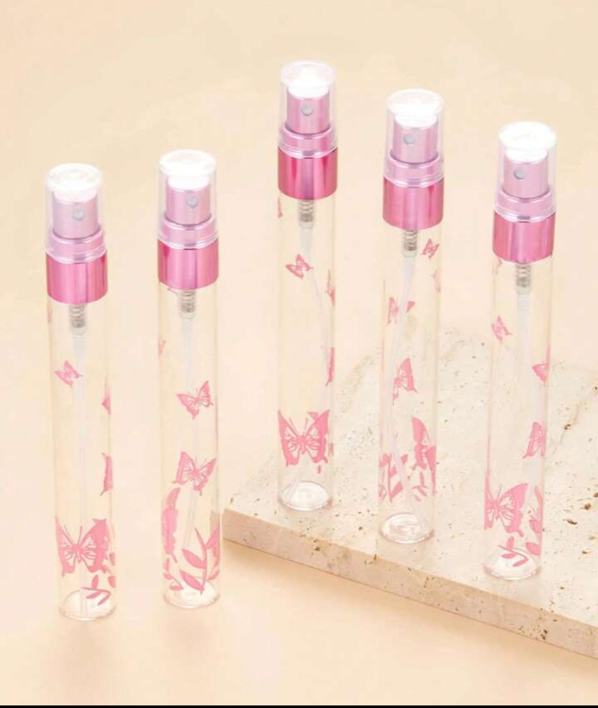 5pcs 10ML Empty Butterfly Pattern Refillable Perfume Spray Bottle. Fragrance, Hand Oil