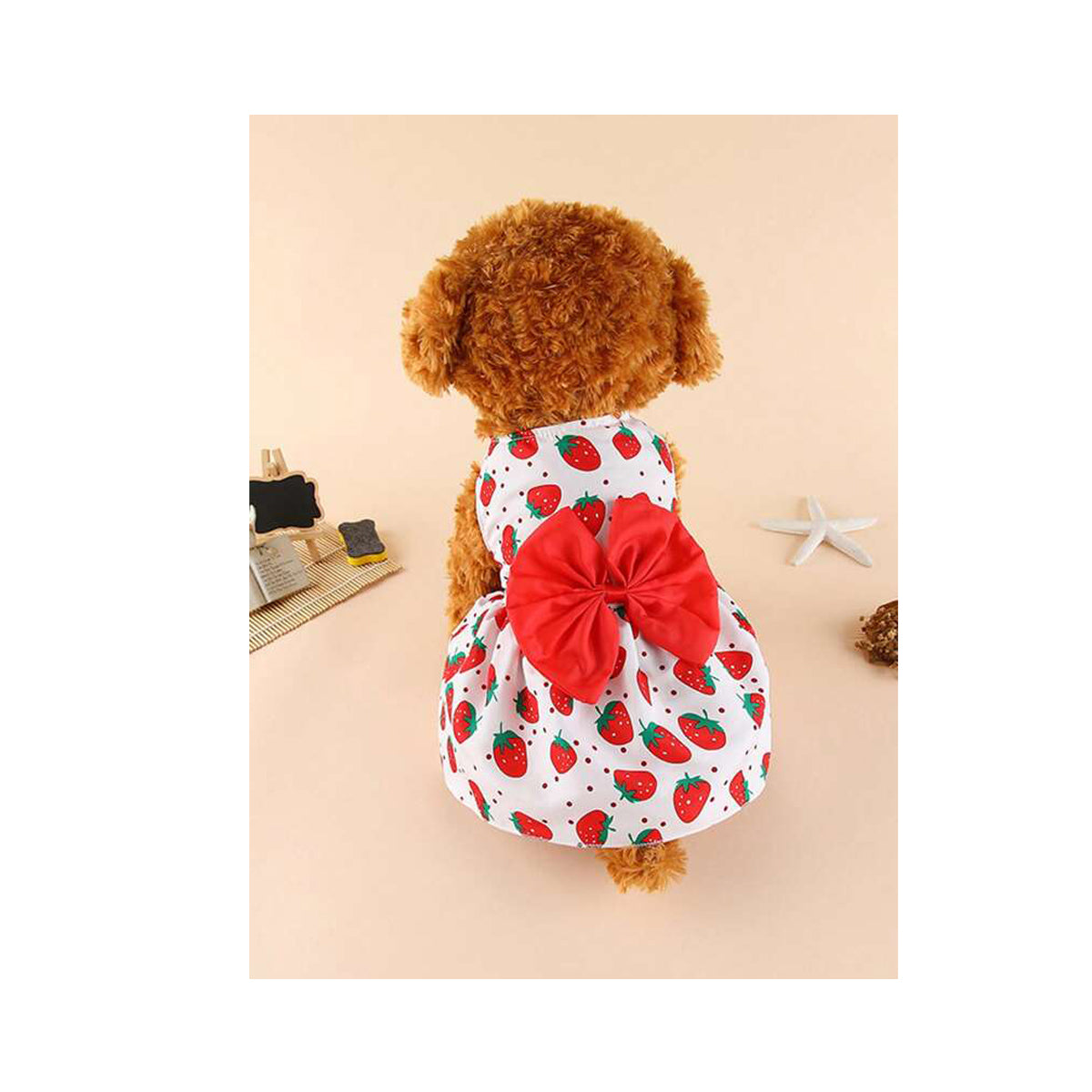 Pet Dress Strawberry Bow