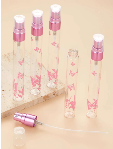 5pcs 10ML Empty Butterfly Pattern Refillable Perfume Spray Bottle. Fragrance, Hand Oil