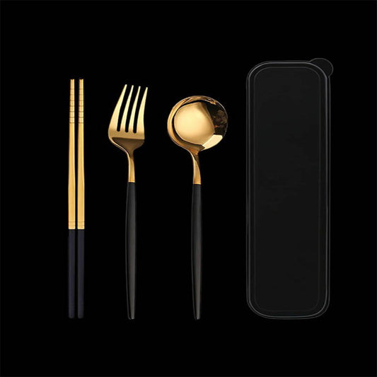 Three-piece Stainless Steel Portable Spoon Fork Chopsticks Cutlery  Set